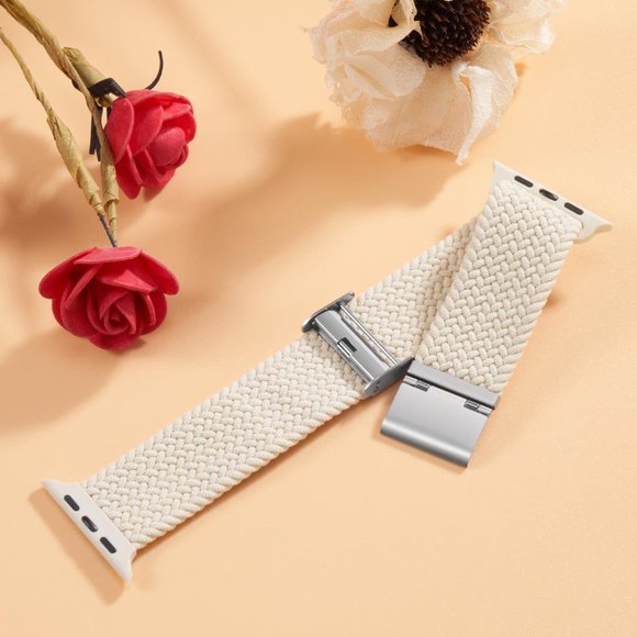 NEW Adjustable White Unity Braided Solo Loop For Apple Watch - Picture 2 of 4